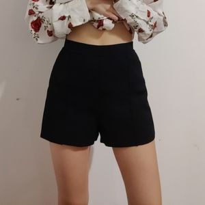 SOLD Alexander Wang high waisted black mini shorts